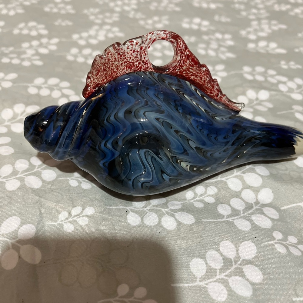 Handblown glass conch shell